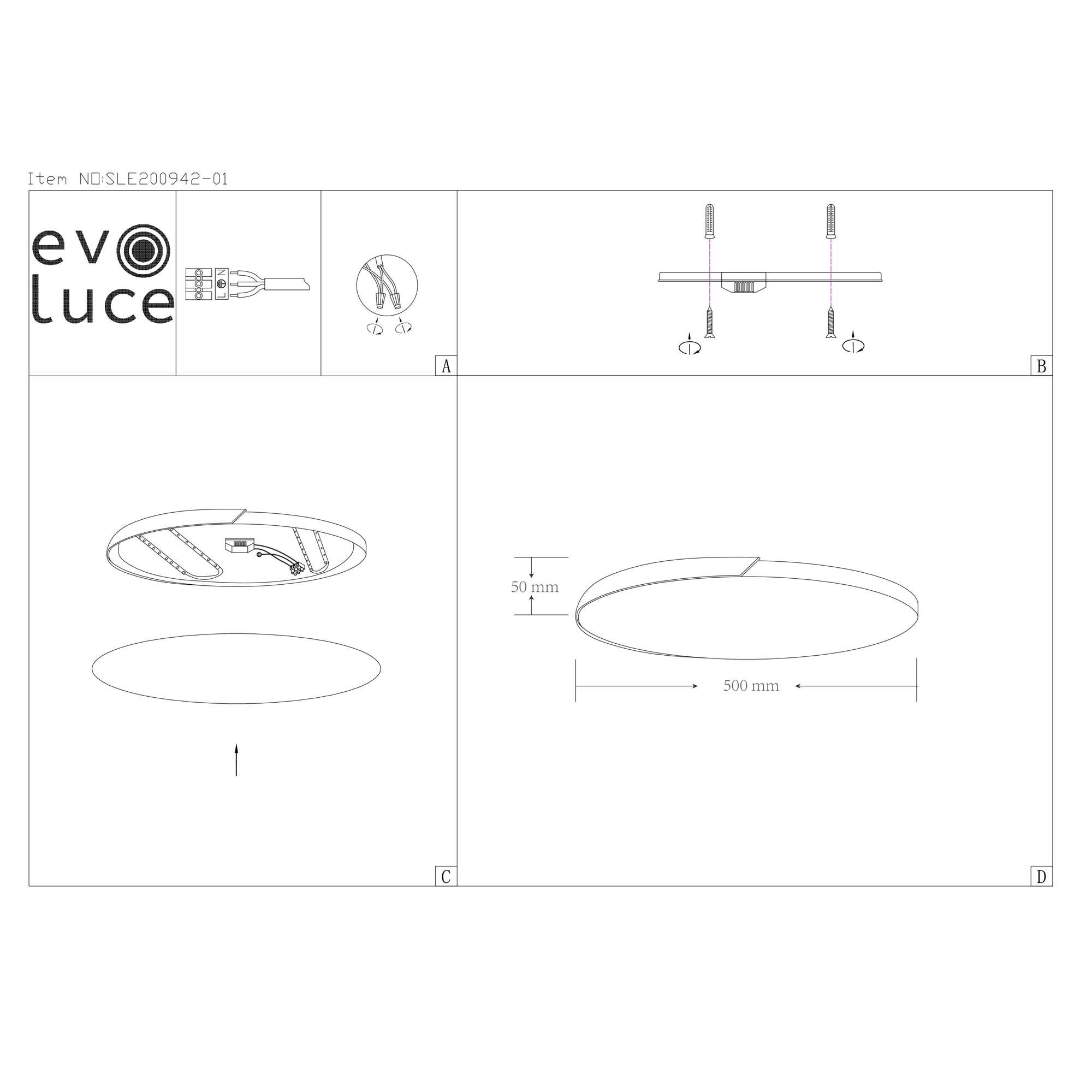 Картинка Потолочный светодиодный светильник Evoluce Festa SLE200942-01
