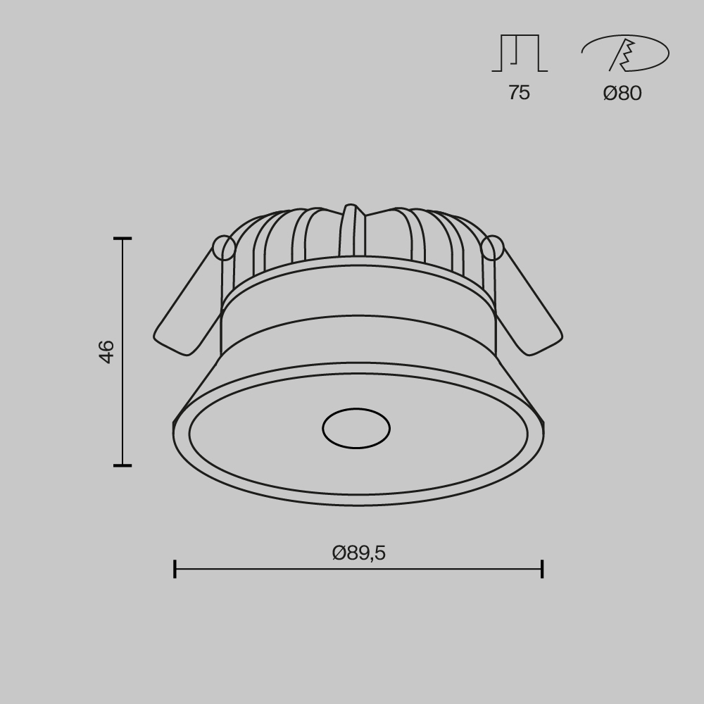 Картинка Встраиваемый светильник Technical DL055-8W3K-SEN-W