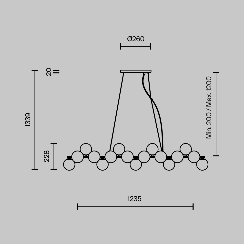 Картинка Подвесная люстра Maytoni MOD547PL-25BS