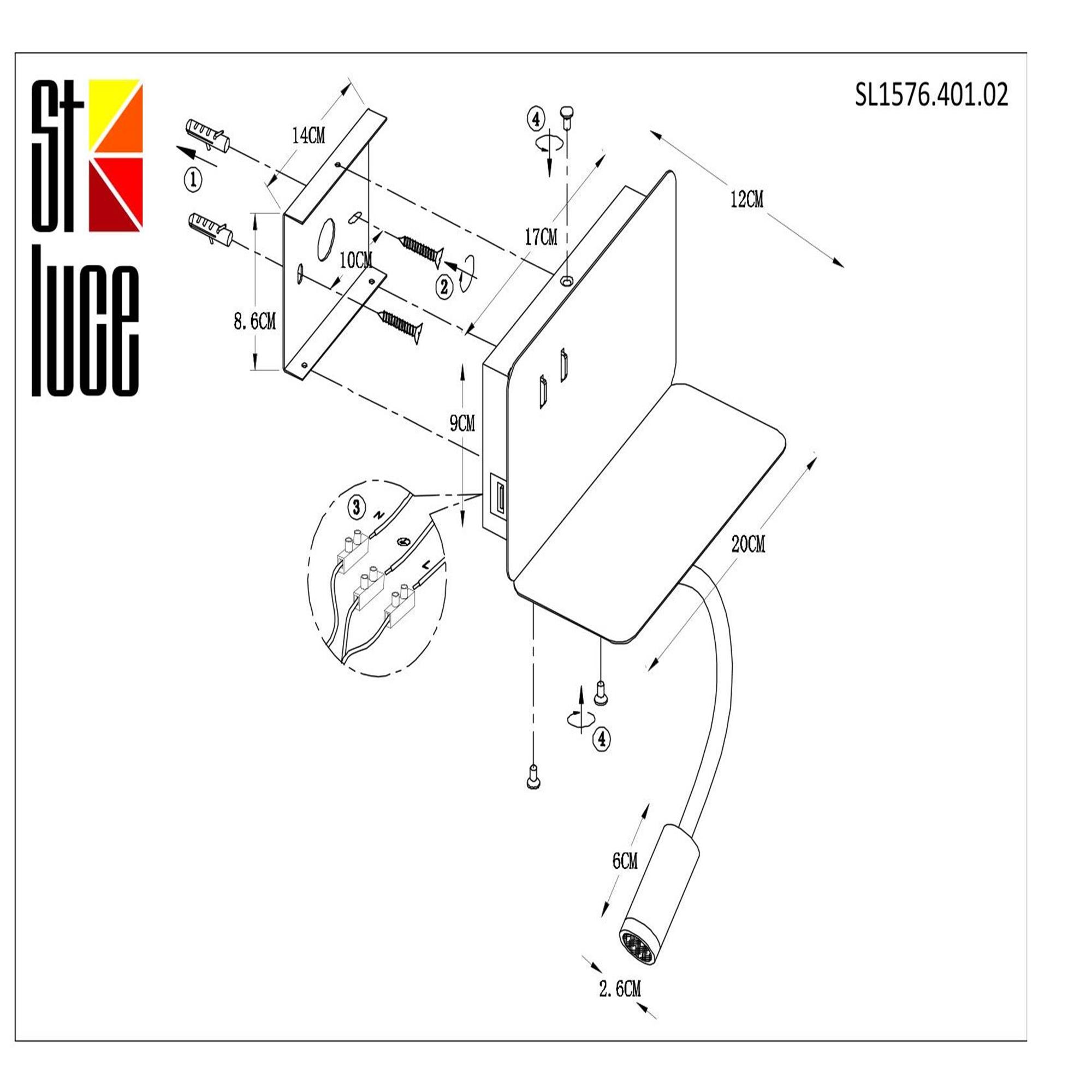 Картинка Настенный светодиодный светильник ST Luce Pinaggio SL1576.401.02