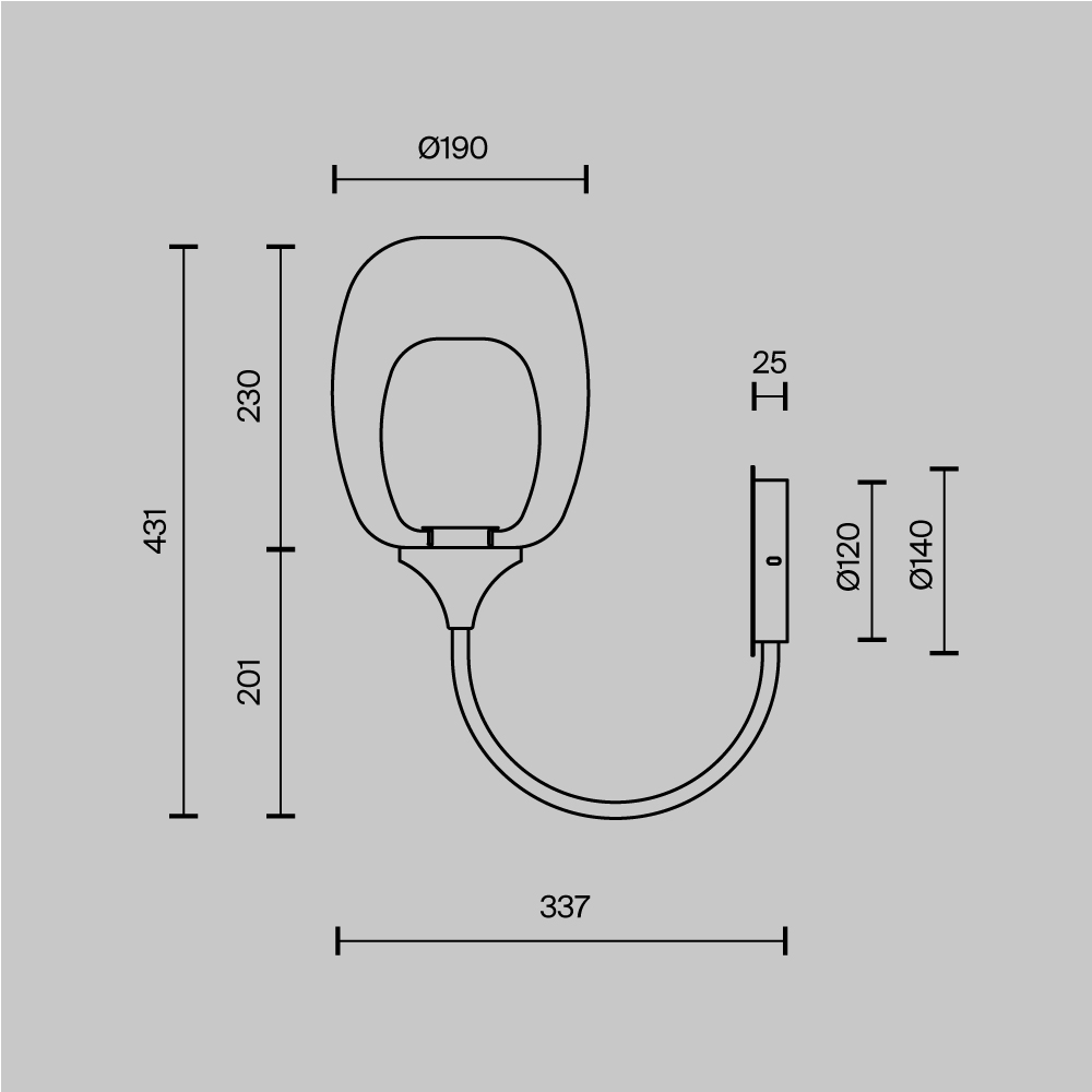 Картинка Настенный светильник (бра) Maytoni MOD016WL-01BS