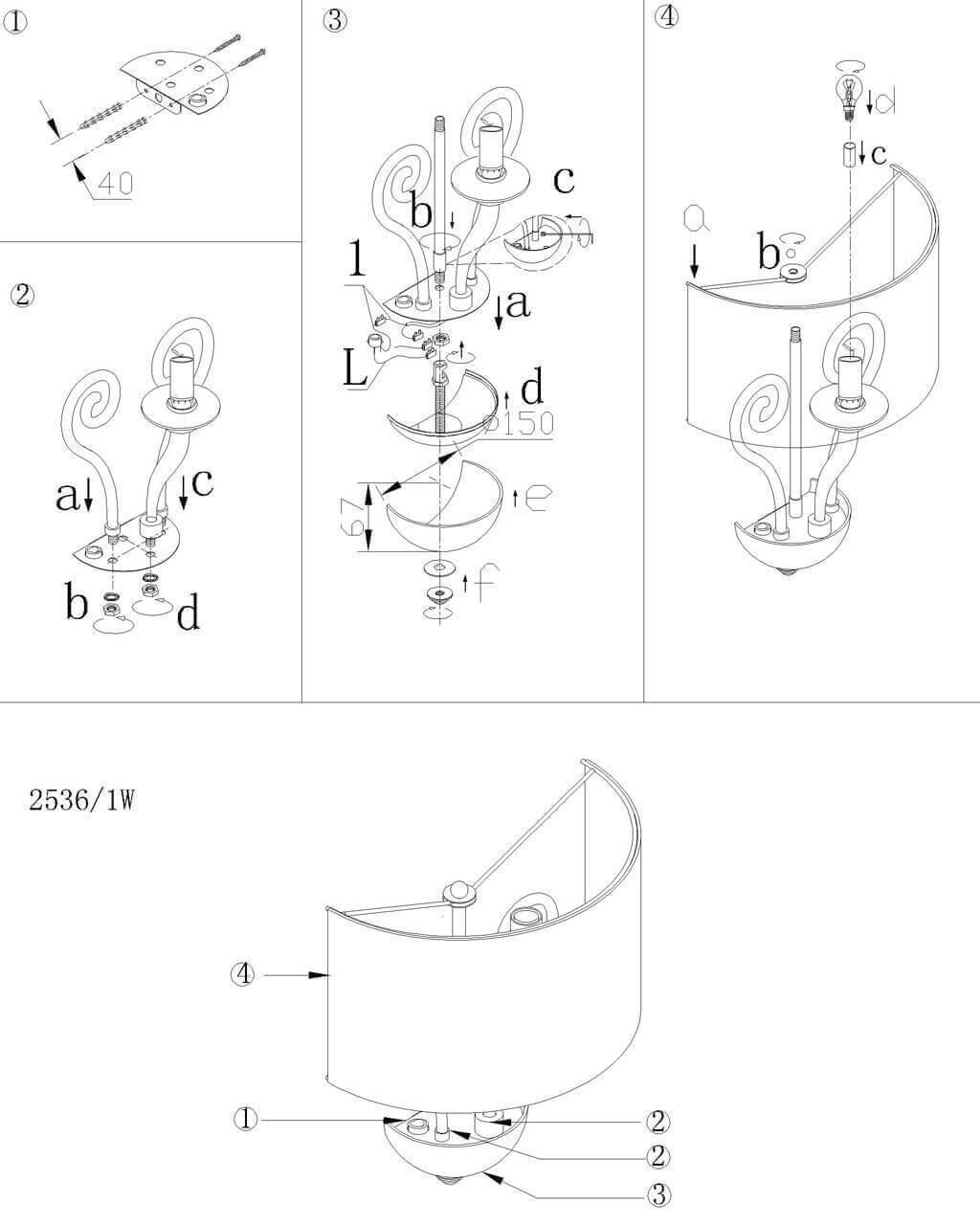 Картинка Бра Odeon Light Danli 2536/1W