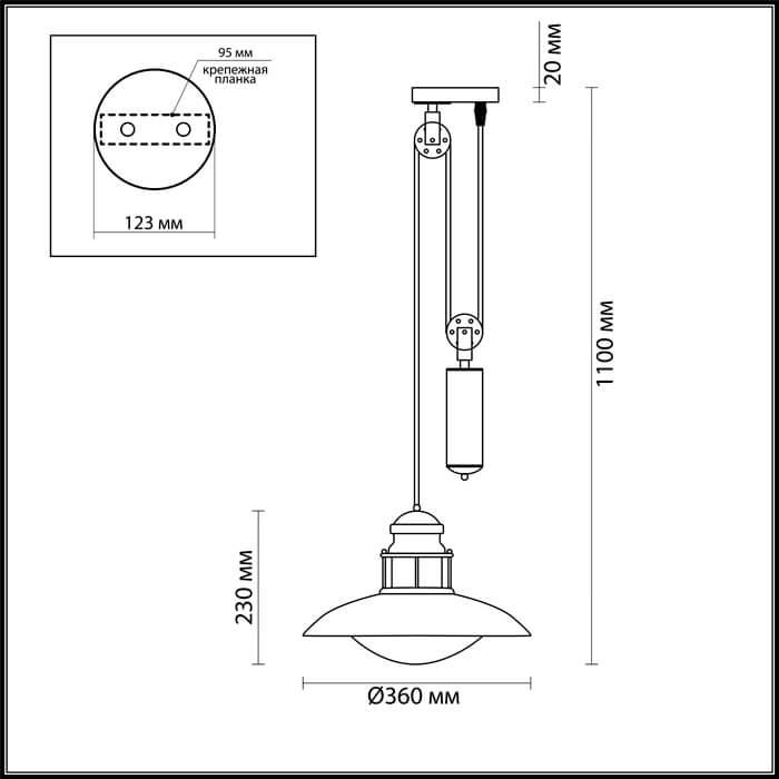 Картинка Уличный подвесной светильник Odeon Light Nature Dante 4164/1A
