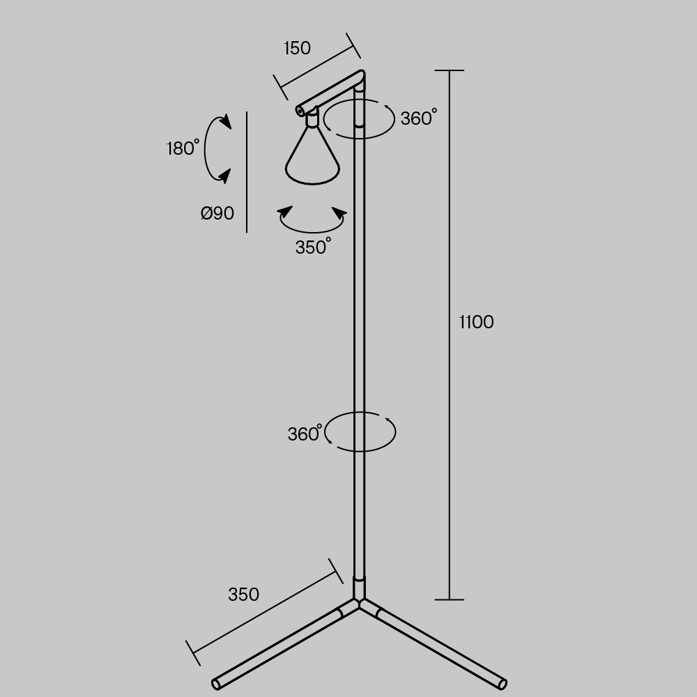 Картинка Напольный светильник (торшер) Maytoni MOD489FL-L20B3K Stripe