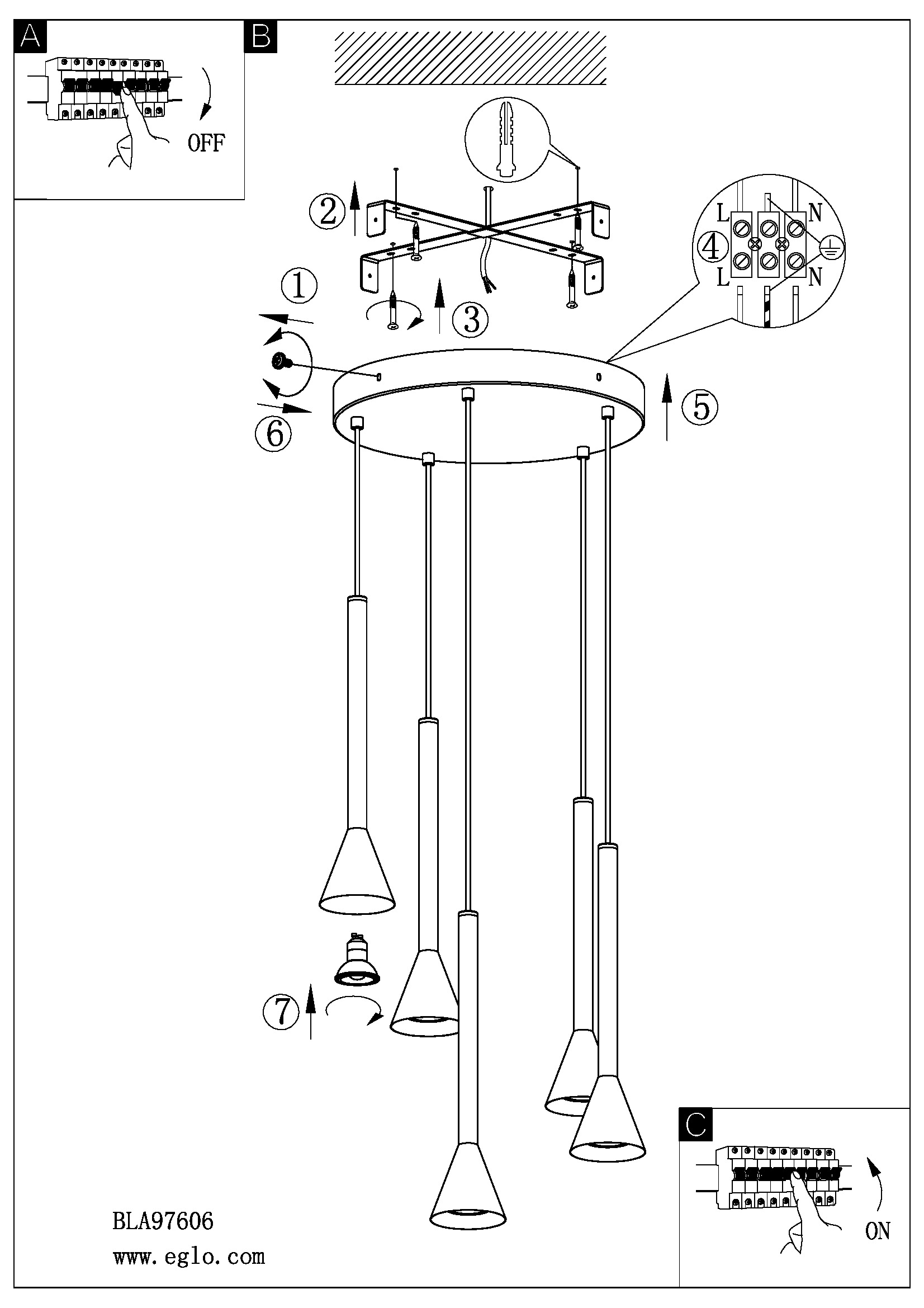 Картинка Подвесная люстра Eglo Cortaderas 97606