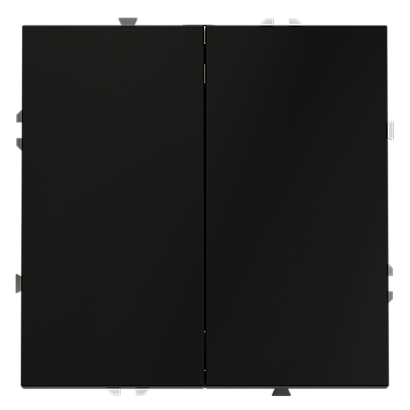 Проходной переключатель встраиваемый VOLTUM S70 двухклавишный 10А, (черный матовый) VLS020308 