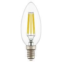 933502 Лампа LED FILAMENT 220V C35 E14 6W=65W 400-430LM 360G CL 3000K 30000H (в комплекте) купить в Алматы svet.kz