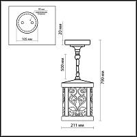 Дополнительная картинка Уличный подвесной светильник Odeon Light Nature Lagra 2286/1