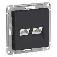 ATLASDESIGN РОЗЕТКА двойная компьютерная RJ45+RJ45, кат.5E, механизм, КАРБОН 