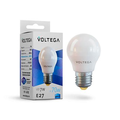 Лампа светодиодная Voltega E27 7W 4000К матовая VG2-G45E27cold7W 7053 купить в Алматы svet.kz