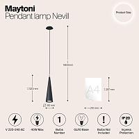 Дополнительная картинка Подвесной светильник Maytoni Nevill P318PL-01B