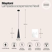 Дополнительная картинка Подвесной светильник Maytoni Nevill P318PL-01B