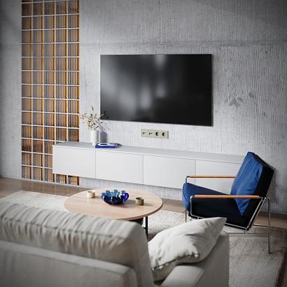 Розетка телевизионная встраиваемая VOLTUM S70 TV+RJ45 кат. 6, (шелк) 