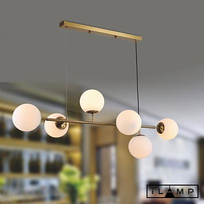 подвесной светильник ilamp golden 9136p/6 gold&white, доставка по Казахстану 