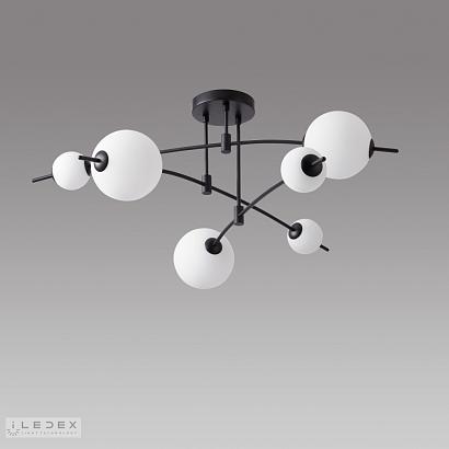 люстры светильник потолочный iledex epical iledex 6827-6 bk+wh, доставка по Казахстану 