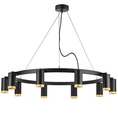 lr02037040 подвесной светильник rullo 10х50w gu10 черный (571020+214437-10+203440-10), доставка по Казахстану 