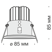Дополнительная картинка Встраиваемый светодиодный светильник Maytoni Yin DL034-2-L12W