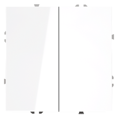 Выключатель встраиваемый VOLTUM S70 двухклавишный 10А, (белый глянцевый) VLS020101 