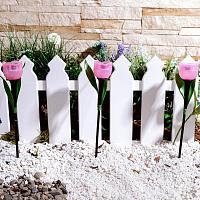 USL-C-451/PT305 PINK TULIP Садовый светильник на солнечной батарее ,Розовый тюльпан,. Белый свет. 1*LR аккумулятор в/к. IP44. TM Uniel.