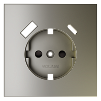 Накладка для розетки с заземлением и защитными шторками, с USB A+C, S70 (шелк) 