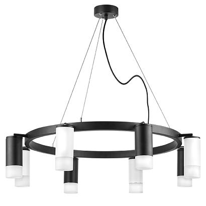 lr0183743641 подвесной светильник rullo 8х50w gu10 черный/белый (571018+214437-4+214436-4+202431-8), доставка по Казахстану 