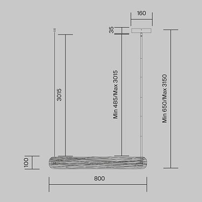 Подвесные Подвесной светильник Maytoni MOD439PL-L20BSK Frostum, доставка по Казахстану 