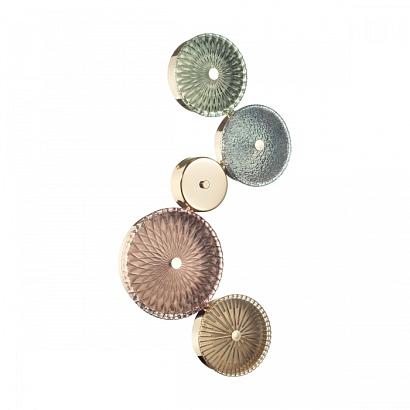 Декоративные настенные 5412/26WL L-VISION ODL_EX23 9 золотой/разноцветный металл/стекло Бра LED 26W 4000K CARAMELLA, доставка по Казахстану 