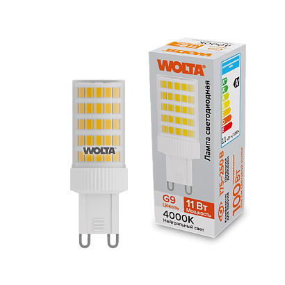 Светодиодная лампа  WOLTA WSTD-JCD-11W4KG9-C "Капсульная" JCD 11Вт 1000лм 4000K G9 1/10/100/500 купить в Алматы svet.kz