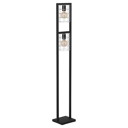 43666 Торшер JUBILY, 1Х40W, E27, L220, B145, H1455, сталь-цинк, черный-оцинкованный, доставка по Казахстану 