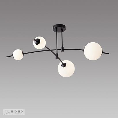 люстры светильник потолочный iledex epical iledex 6827-4 bk+wh, доставка по Казахстану 