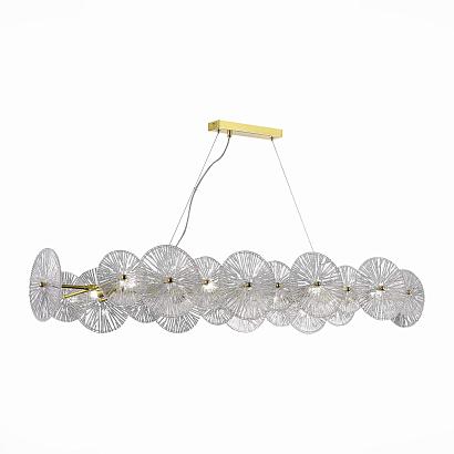 sl1657.213.08 люстра подвесная st-luce золотистый/прозрачный e14 8*40w, доставка по Казахстану 