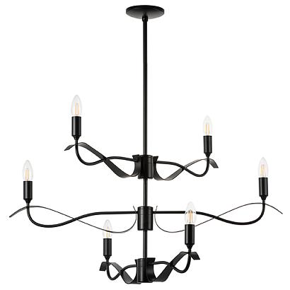 733267 (md21041-6m) люстра ragno 6х40w e14 черный матовый (в комплекте), доставка по Казахстану 