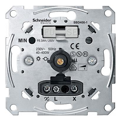 Механизм поворотно-нажимного светорегулятора-переключателя Schneider Electric Коллекции Merten, 40-400Вт 