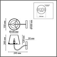 Дополнительная картинка 6570/1W Lumion Бра SMOKY