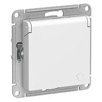 ATLASDESIGN РОЗЕТКА с заземл. со шторками с крышкой, 16А, IP20, механизм, БЕЛЫЙ 