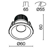 Дополнительная картинка Встраиваемый светильник Technical DL034-01-06W3K-B