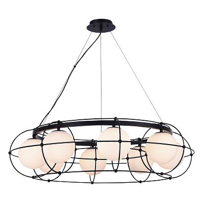 sl1189.403.08 люстра подвесная st-luce черный/опал g9 8*5w, доставка по Казахстану 