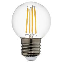 933824 Лампа LED FILAMENT 220V G50  E27 6W=65W 400-430LM 360G CL 4000K 30000H (в комплекте) купить в Алматы svet.kz