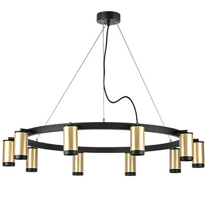 lr02040037 подвесной светильник rullo 10х50w gu10 черный/золото (571020+214440-10+203437-10), доставка по Казахстану 