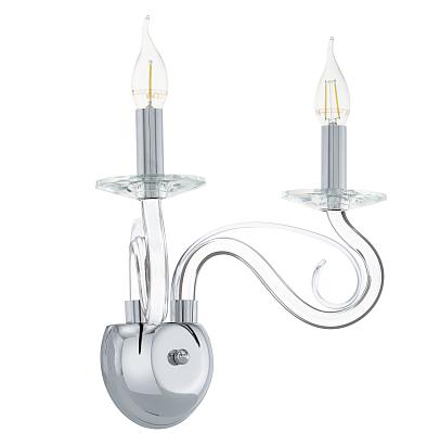 Настенный светильник сталь-хром-стекло/MEDUNO 1/Е14/2*40W