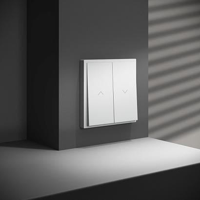 Выключатель встраиваемый VOLTUM S70 для жалюзи 10А, (белый матовый) 